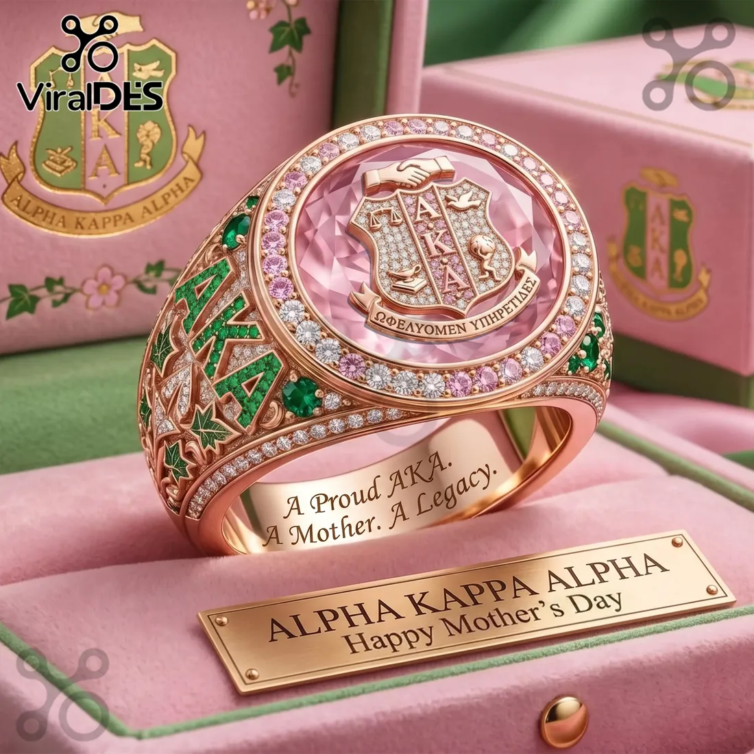 Alpha Kappa Alpha x Mother’s Day Rose Gold Ring Alpha Kappa Alpha x Mother’s Day Rose Gold Ring