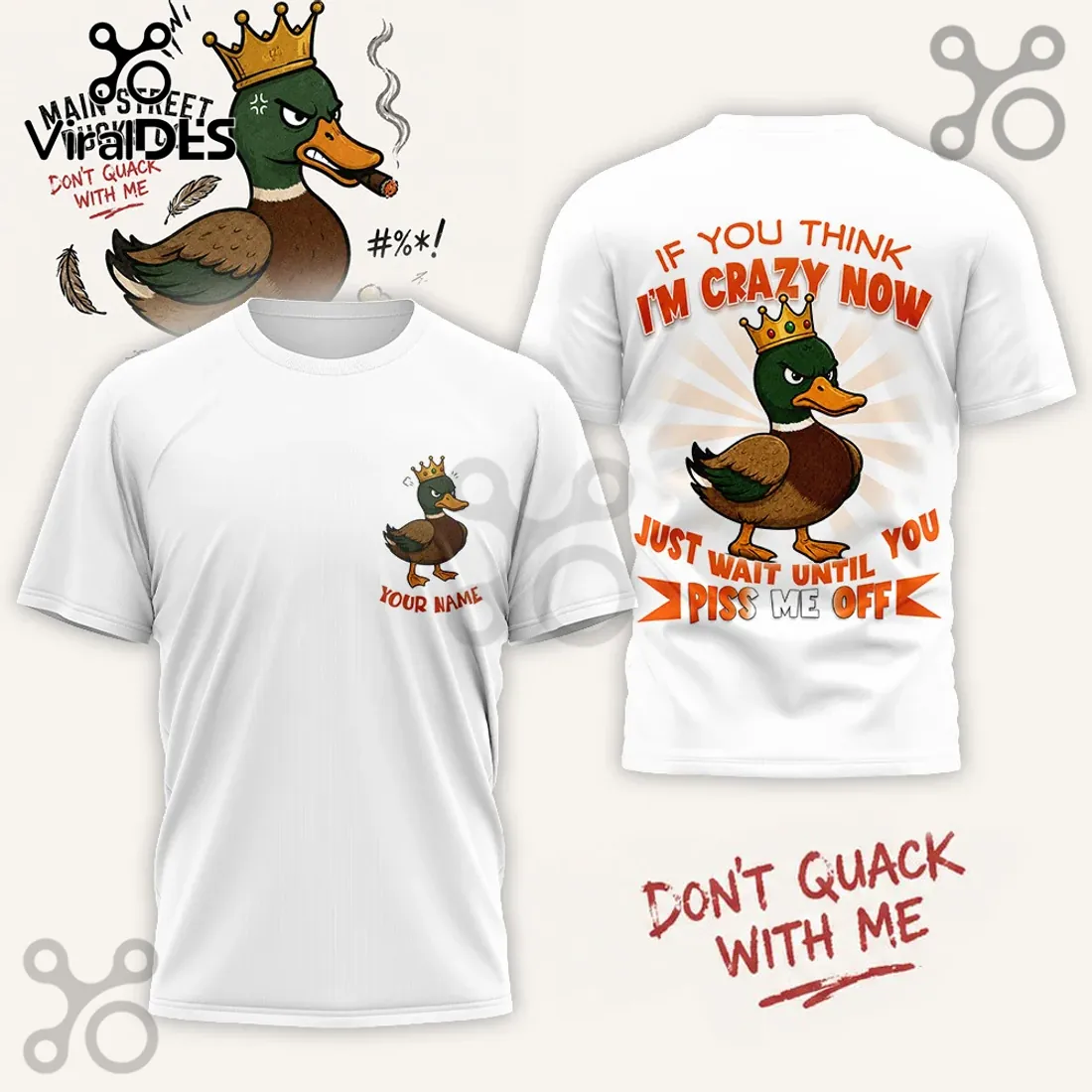 Angry Crowned Duck Personalized Shirt Angry Crowned Duck Personalized Shirt