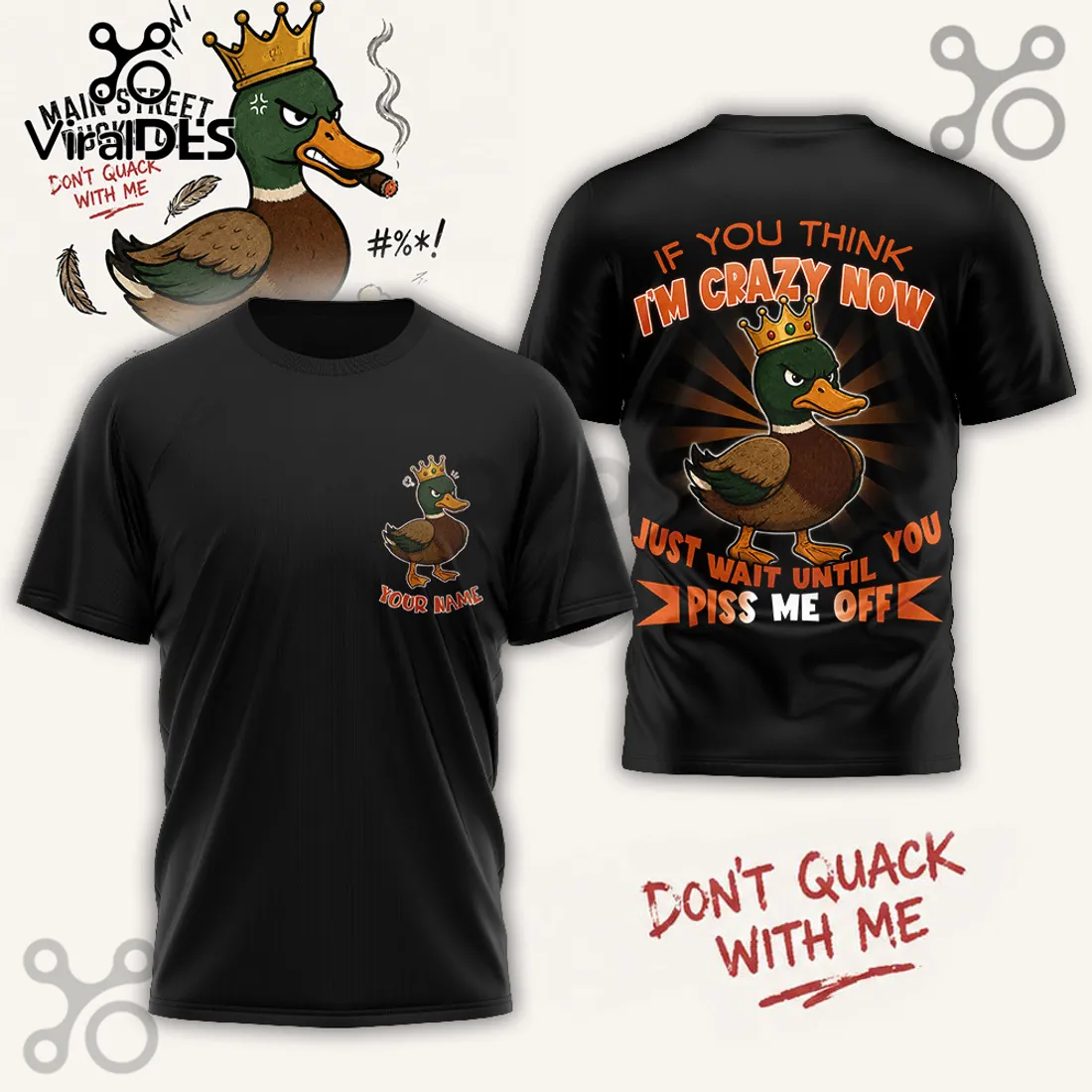 Angry Crowned Duck Personalized Shirt Angry Crowned Duck Personalized Shirt
