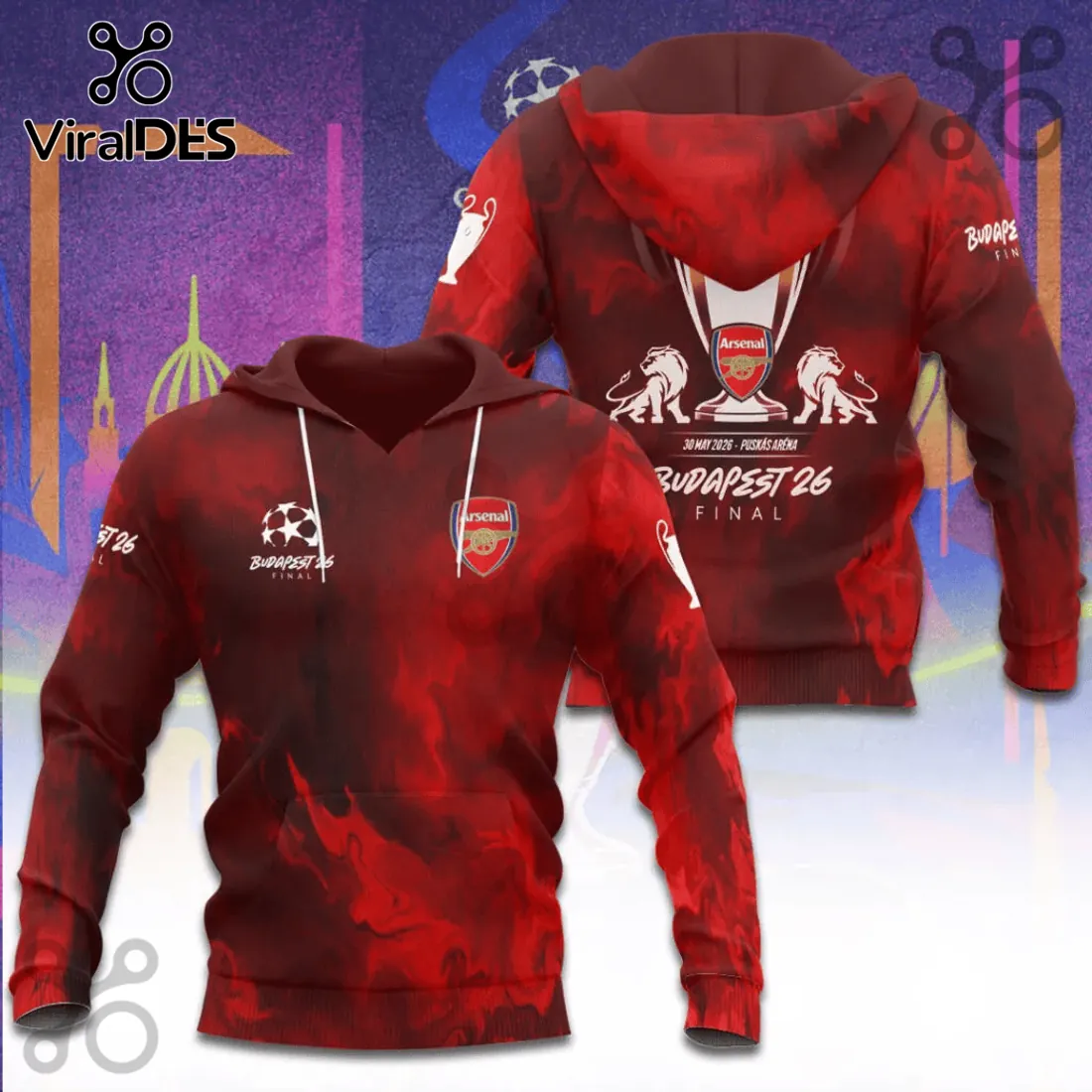 Arsenal FC Budapest 2026 Final Limited Edition Hoodie Arsenal FC Budapest 2026 Final Limited Edition Hoodie