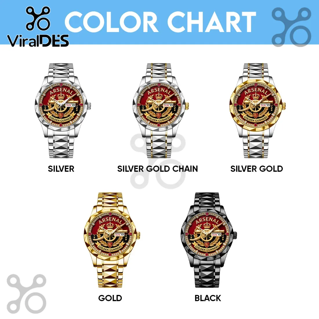 Arsenal Golden Gunners Premium Gold Plated Quartz Watch Arsenal Golden Gunners Premium Gold Plated Quartz Watch