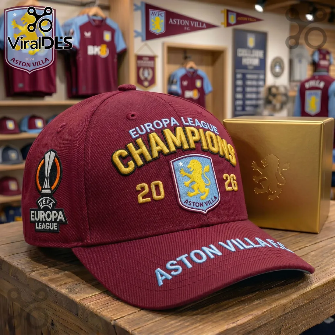Aston Villa FC UEFA Europa League Champions 2026 Baseball Cap Aston Villa FC UEFA Europa League Champions 2026 Baseball Cap