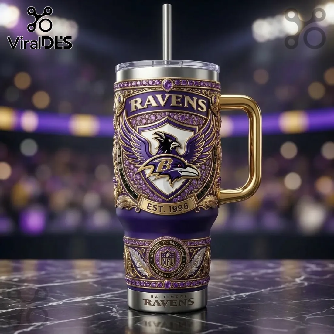 Baltimore Ravens Purple Reign Legacy Limited Edition 40oz Stanley Tumbler Baltimore Ravens Purple Reign Legacy Limited Edition 40oz Stanley Tumbler