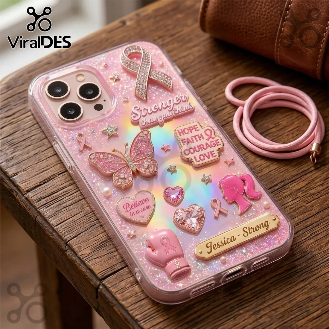 Breast Cancer Awareness Pink Ribbon Hope Courage Glitter Phone Case Breast Cancer Awareness Pink Ribbon Hope Courage Glitter Phone Case