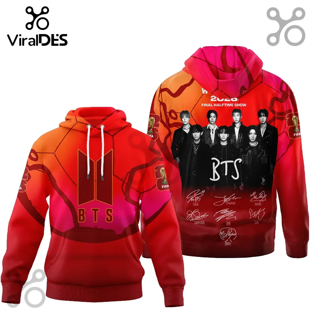 BTS K-Pop FIFA 2026 Halftime Show Signatures Hoodie BTS K-Pop FIFA 2026 Halftime Show Signatures Hoodie