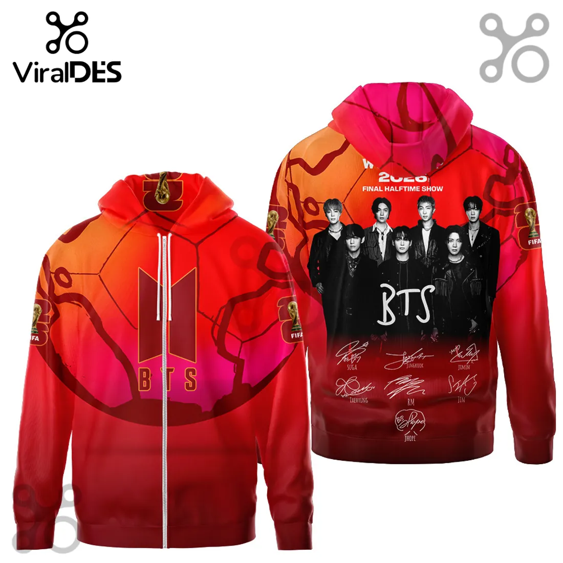 BTS K-Pop FIFA 2026 Halftime Show Signatures Hoodie BTS K-Pop FIFA 2026 Halftime Show Signatures Hoodie