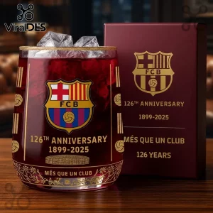 FC Barcelona 126th Anniversary Crystal Whiskey Glass
