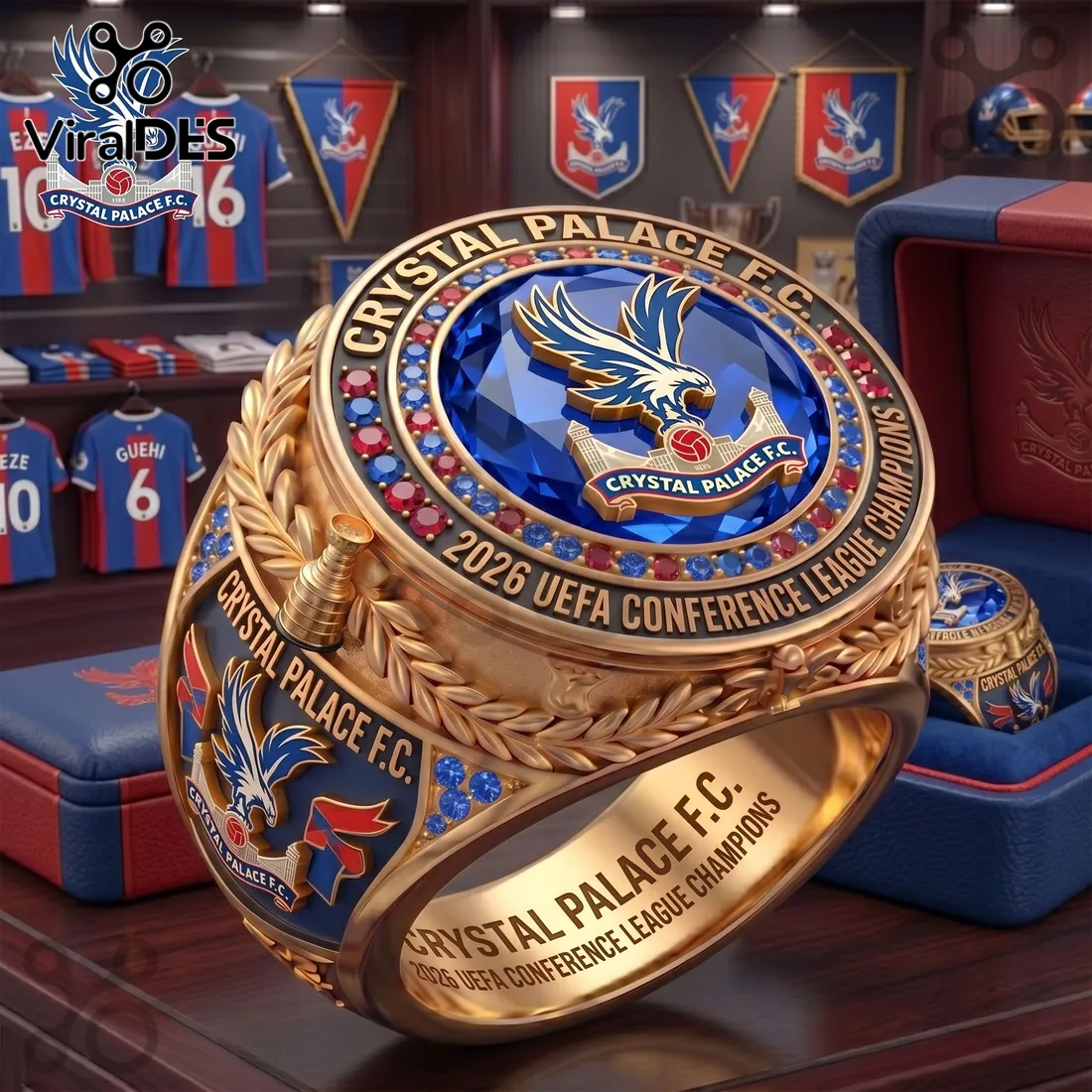 Crystal Palace Football Club 2026 UEFA Conference League Championship Ring Crystal Palace Football Club 2026 UEFA Conference League Championship Ring
