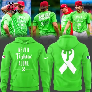 Phillies Mental Health Awareness Never Fightin’ Alone Green Hoodie