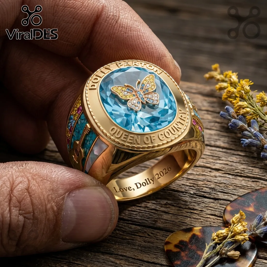 Dolly Parton Queen of Country Butterfly 2026 Gold Ring Dolly Parton Queen of Country Butterfly 2026 Gold Ring