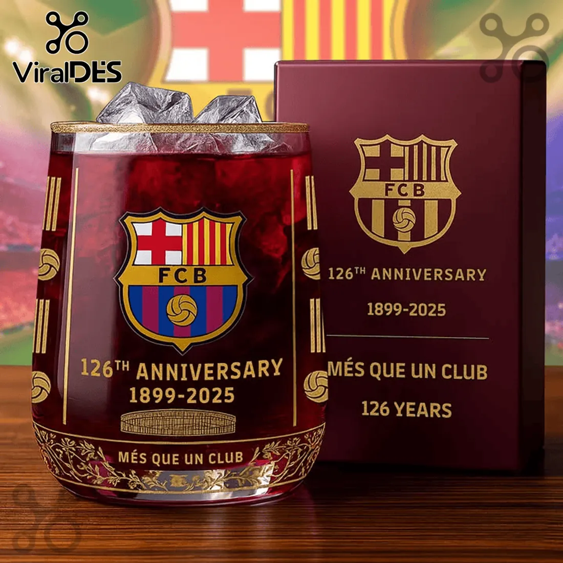 FC Barcelona 126th Anniversary Crystal Whiskey Glass FC Barcelona 126th Anniversary Crystal Whiskey Glass