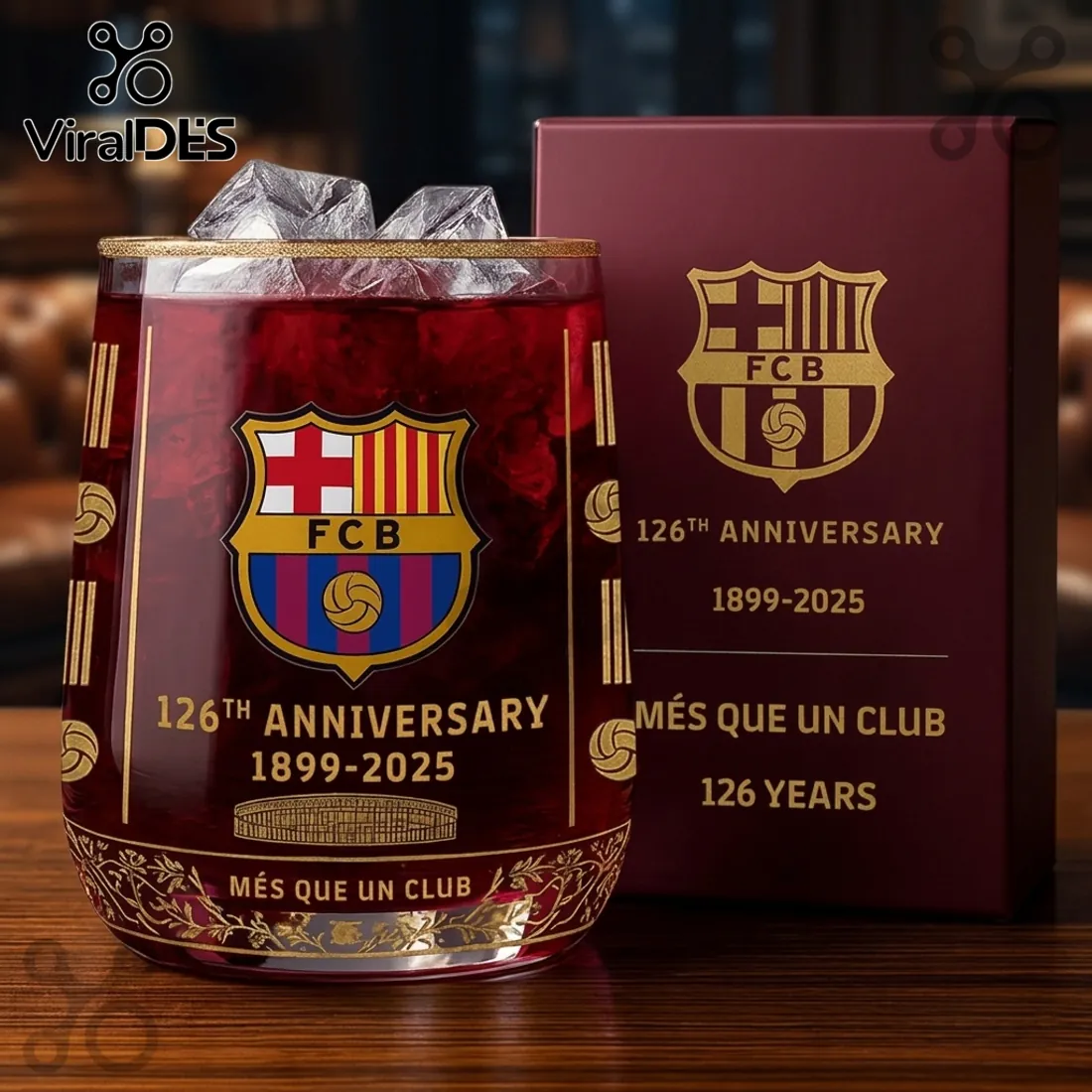 FC Barcelona 126th Anniversary Crystal Whiskey Glass FC Barcelona 126th Anniversary Crystal Whiskey Glass