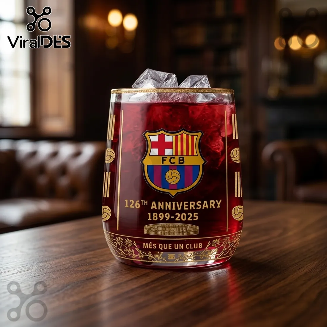 FC Barcelona 126th Anniversary Crystal Whiskey Glass FC Barcelona 126th Anniversary Crystal Whiskey Glass