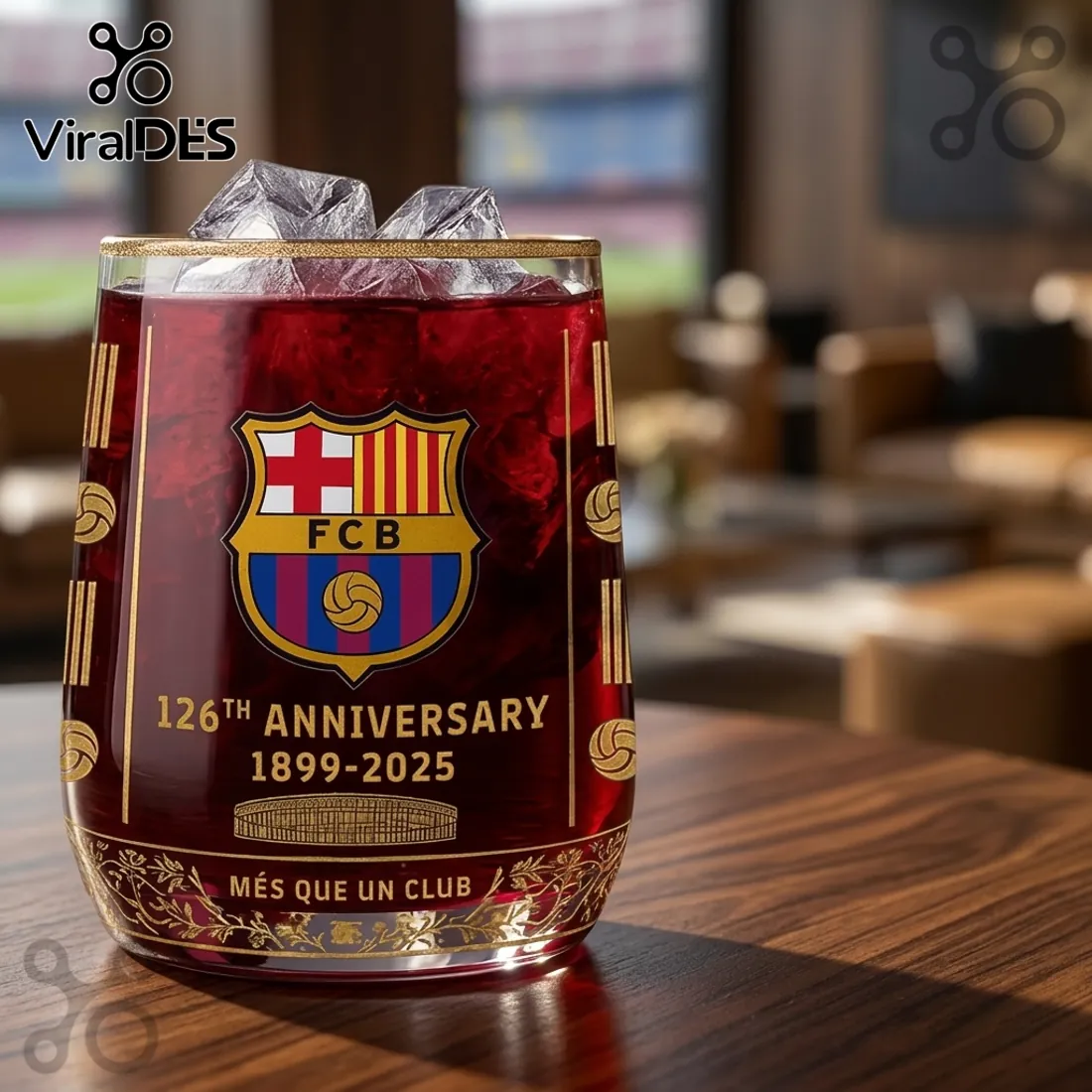FC Barcelona 126th Anniversary Crystal Whiskey Glass FC Barcelona 126th Anniversary Crystal Whiskey Glass