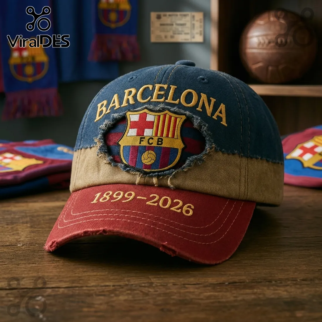 FC Barcelona Distressed Vintage 1899-2026 Cap FC Barcelona Distressed Vintage 1899-2026 Cap
