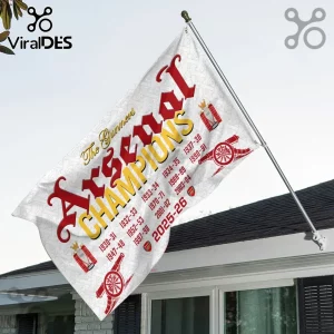 Arsenal FC Premier League Champions 2025-26 Double Sided House Flag