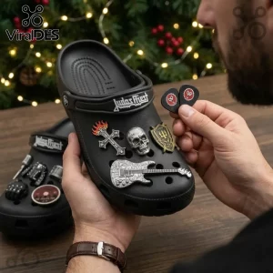 Official Judas Priest Invincible Shield Limited Edition Crocband Clogs