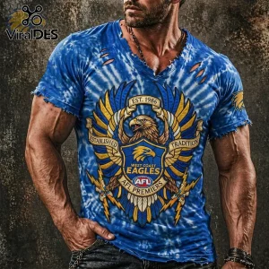 West Coast Eagles AFL Premium Distressed V-Neck Shirt
