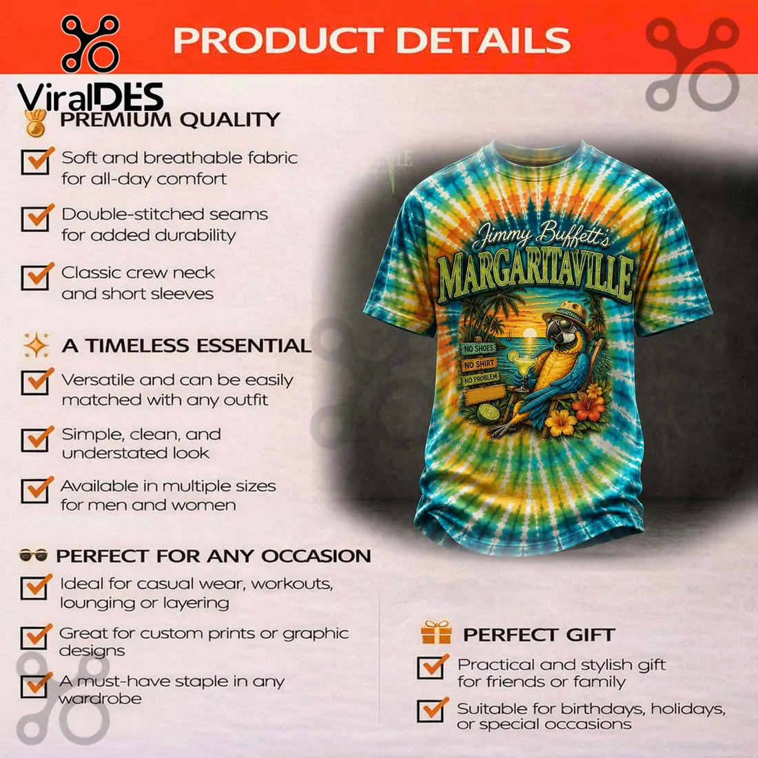 Jimmy Buffett Margaritaville Parrot No Shoes No Shirt Jimmy Buffett Margaritaville Parrot No Shoes No Shirt
