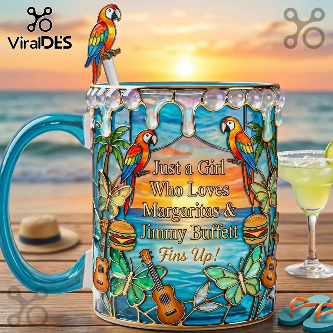 Just a Girl Who Loves Margaritas & Jimmy Buffett Coffee Mug Just a Girl Who Loves Margaritas & Jimmy Buffett Coffee Mug