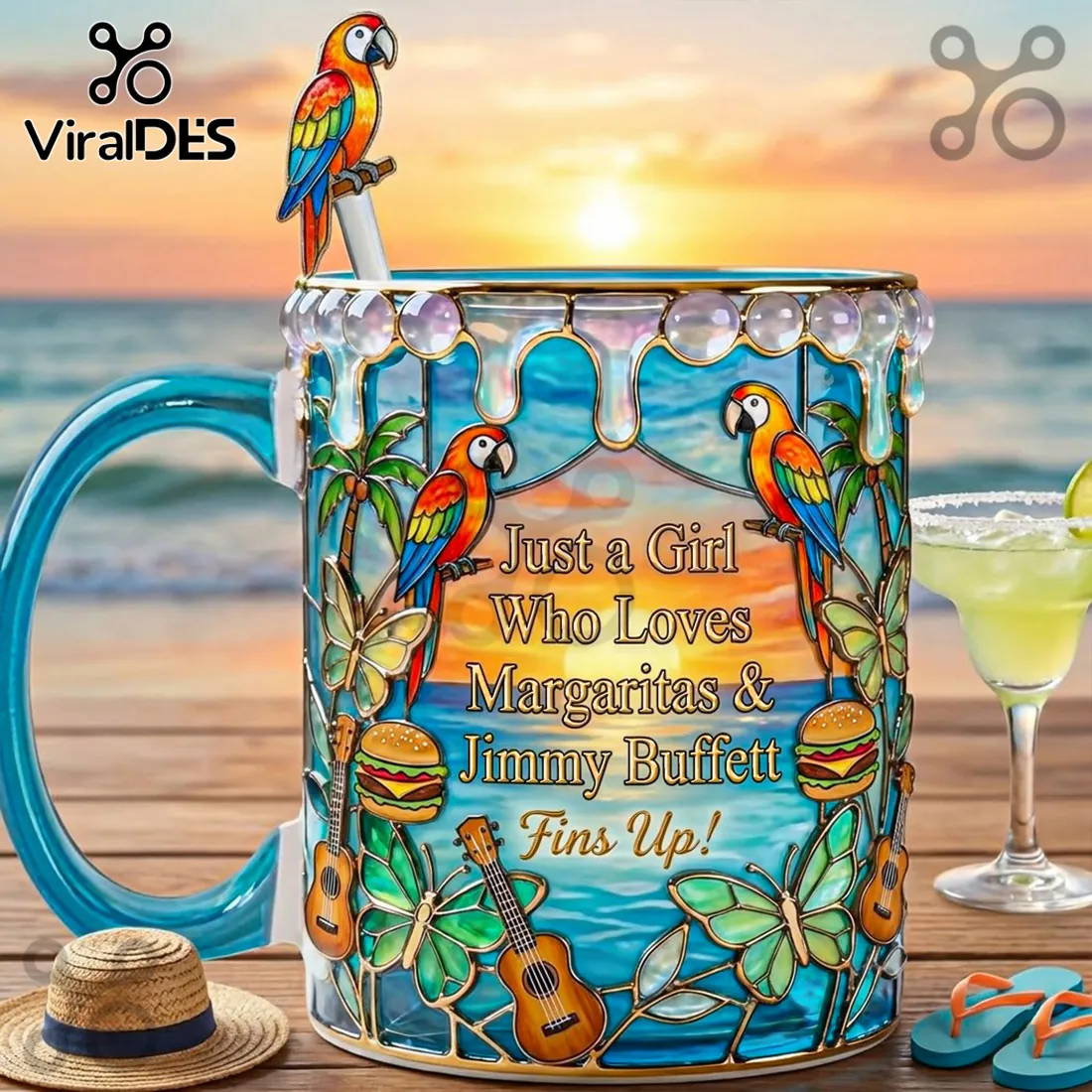 Just a Girl Who Loves Margaritas & Jimmy Buffett Coffee Mug Just a Girl Who Loves Margaritas & Jimmy Buffett Coffee Mug