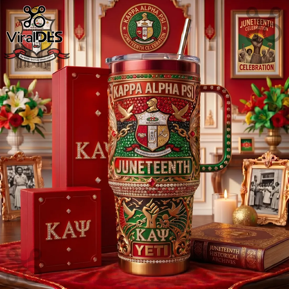Kappa Alpha Psi Juneteenth Heritage Edition 40oz Handle Tumbler Kappa Alpha Psi Juneteenth Heritage Edition 40oz Handle Tumbler
