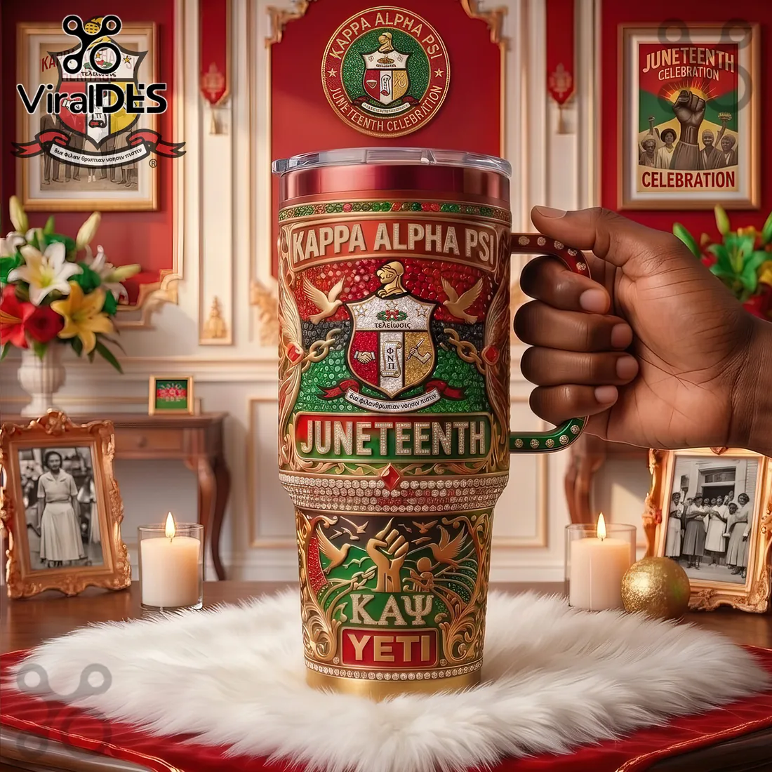 Kappa Alpha Psi Juneteenth Heritage Edition 40oz Handle Tumbler Kappa Alpha Psi Juneteenth Heritage Edition 40oz Handle Tumbler