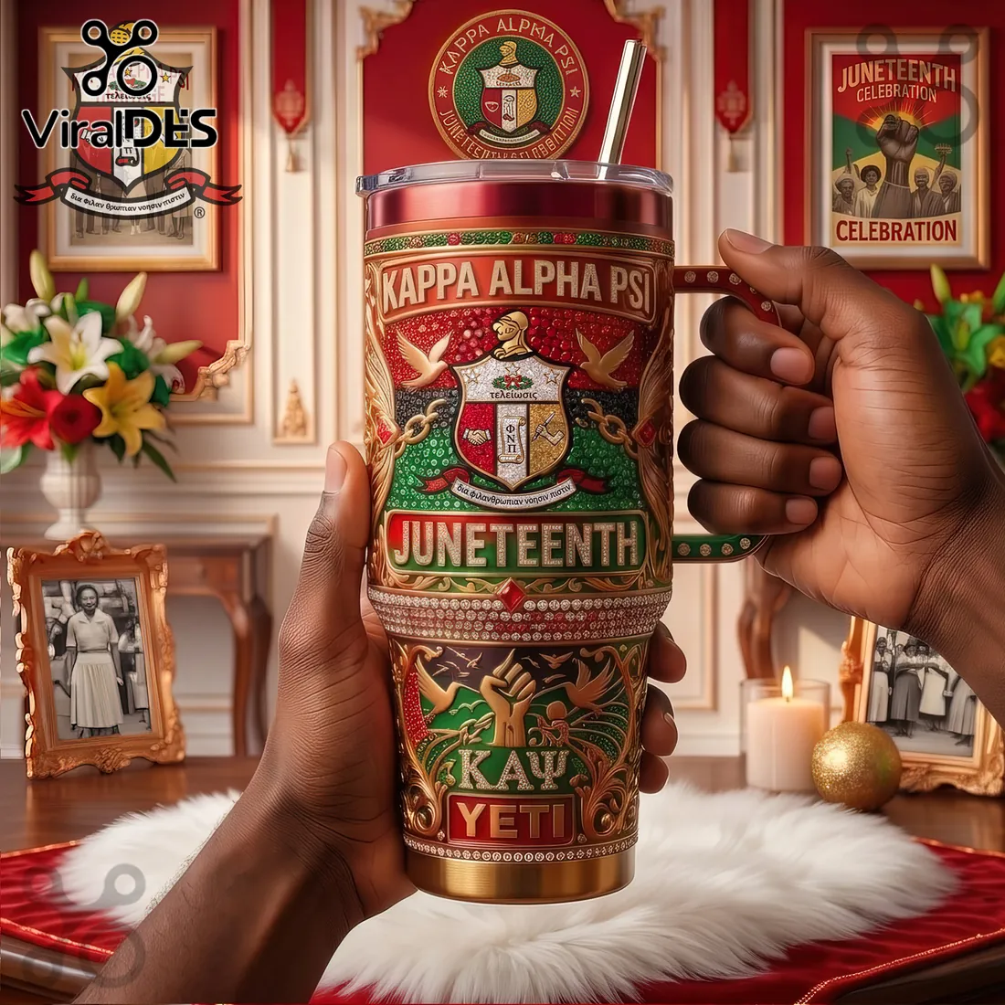 Kappa Alpha Psi Juneteenth Heritage Edition 40oz Handle Tumbler Kappa Alpha Psi Juneteenth Heritage Edition 40oz Handle Tumbler