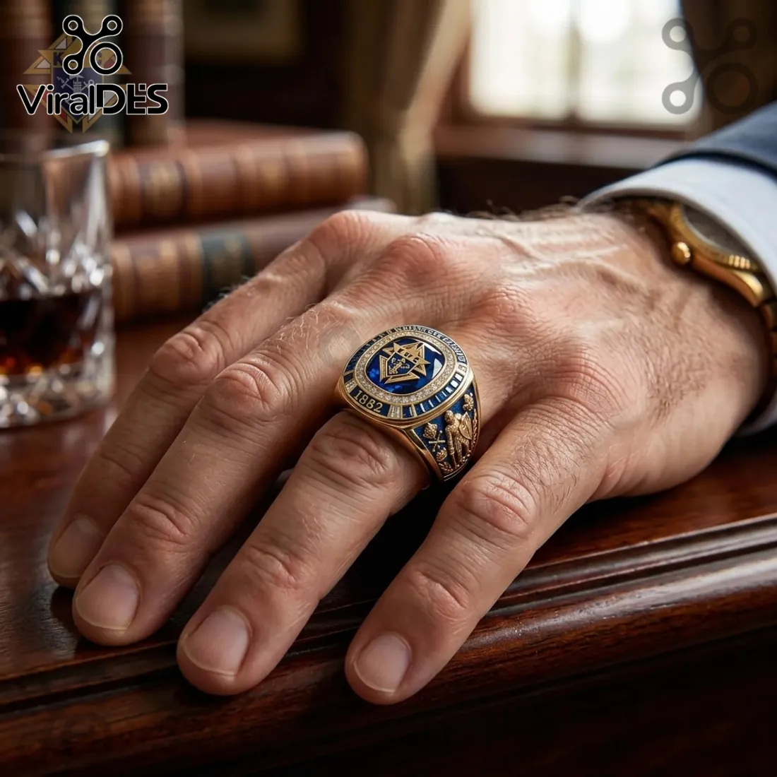Knights of Columbus 1882 Founding Gold Blue Stone Ring Knights of Columbus 1882 Founding Gold Blue Stone Ring