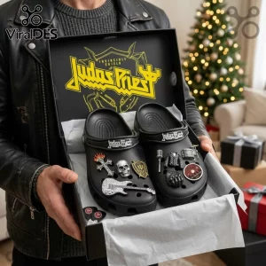 Official Judas Priest Invincible Shield Limited Edition Crocband Clogs
