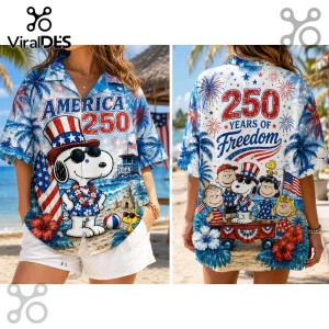 Patriotic Snoopy x Peanuts 4th of July America 250 Hawaiian Shirt