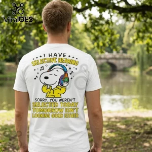 Snoopy Selective Hearing Funny Quote Peanuts Cartoon Shirt