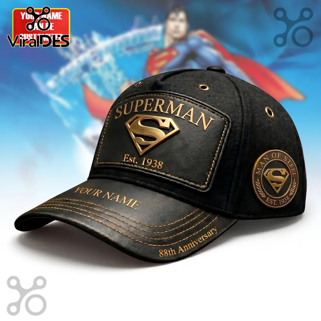 Man of Steel Personalized 88th Anniversary Superman Cap Man of Steel Personalized 88th Anniversary Superman Cap