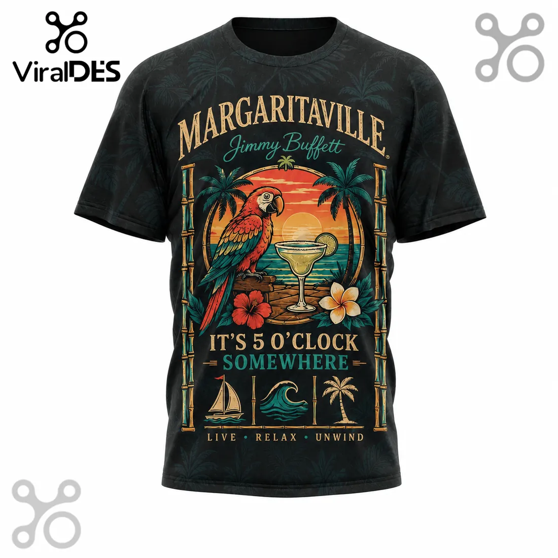 Margaritaville Jimmy Buffett Since 1977 Parrot Sunset Beach Shirt Margaritaville Jimmy Buffett Since 1977 Parrot Sunset Beach Shirt