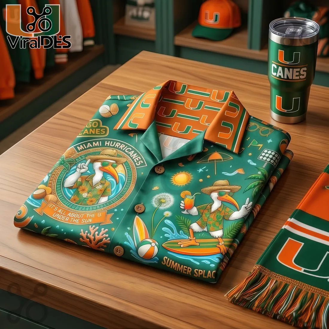 Miami Hurricanes Sebastian Mascot Tropical Beach Summer Hawaiian Shirt Miami Hurricanes Sebastian Mascot Tropical Beach Summer Hawaiian Shirt