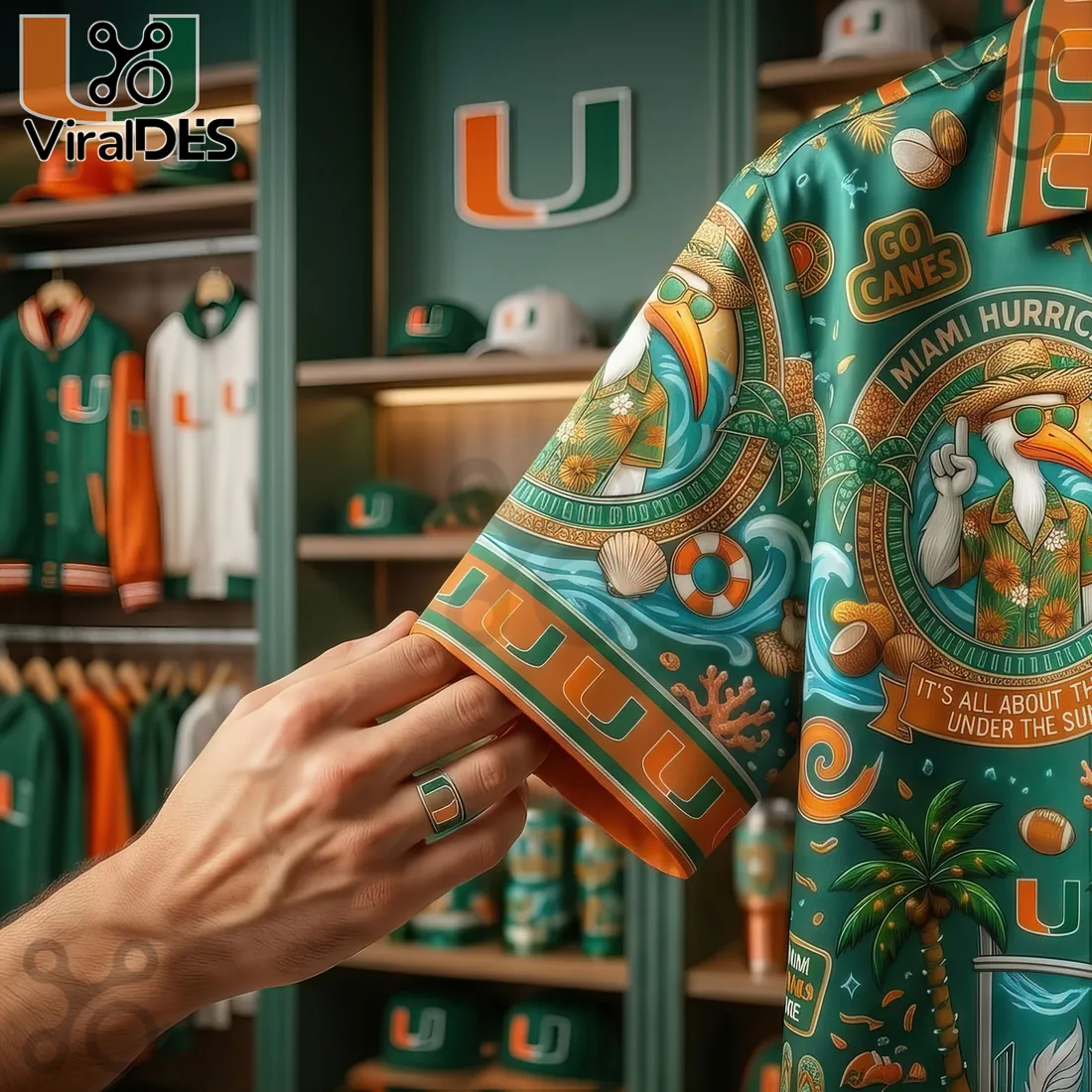Miami Hurricanes Sebastian Mascot Tropical Beach Summer Hawaiian Shirt Miami Hurricanes Sebastian Mascot Tropical Beach Summer Hawaiian Shirt