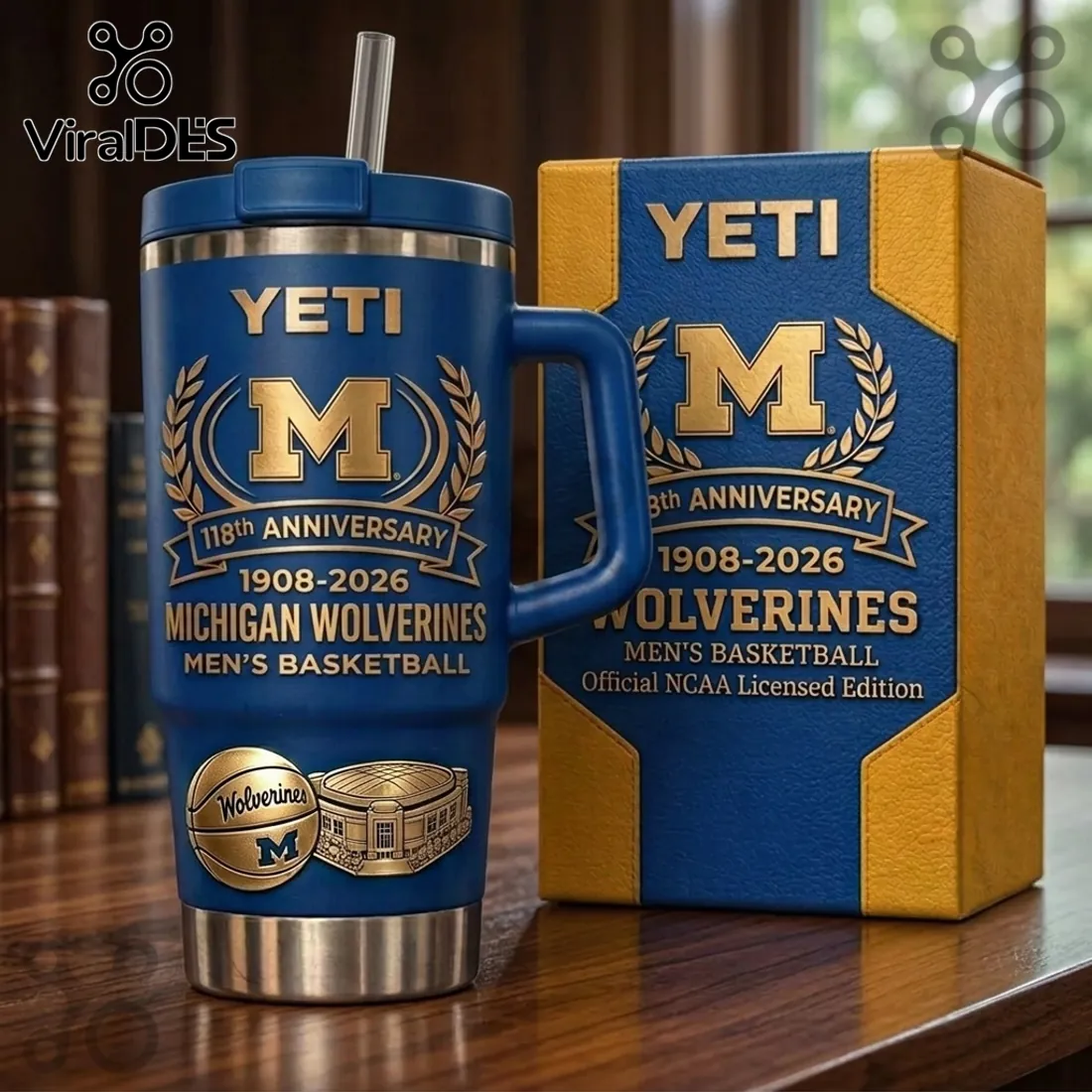 Michigan Wolverines 118th Anniversary YETI Stanley Tumbler Michigan Wolverines 118th Anniversary YETI Stanley Tumbler
