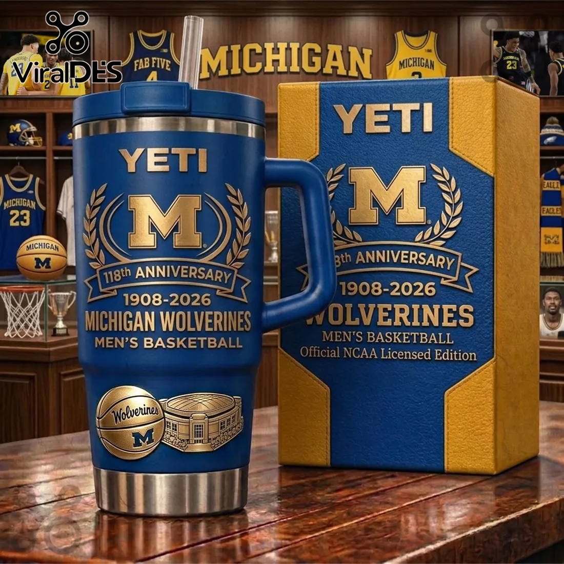 Michigan Wolverines 118th Anniversary YETI Stanley Tumbler Michigan Wolverines 118th Anniversary YETI Stanley Tumbler