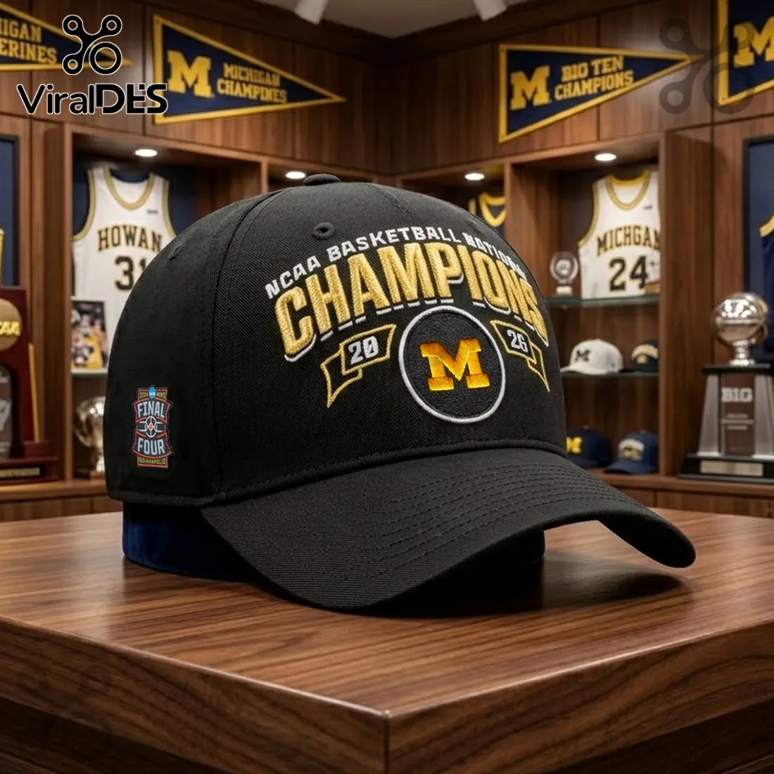 Michigan Wolverines 2026 NCAA Basketball Champions Baseball Cap Michigan Wolverines 2026 NCAA Basketball Champions Baseball Cap