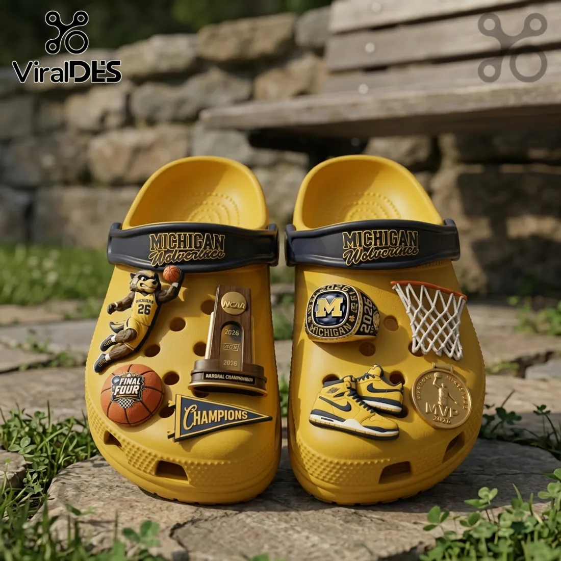 Michigan Wolverines 2026 NCAA National Champions Crocs With Charms Michigan Wolverines 2026 NCAA National Champions Crocs With Charms