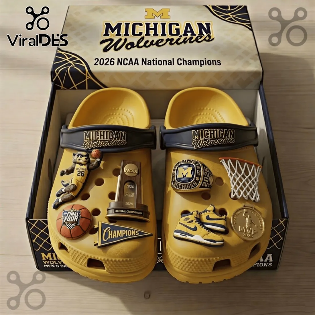 Michigan Wolverines 2026 NCAA National Champions Crocs With Charms Michigan Wolverines 2026 NCAA National Champions Crocs With Charms