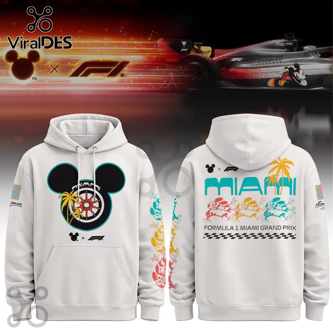 Mickey Mouse F1 Miami Grand Prix Racing Graphic Hoodie Mickey Mouse F1 Miami Grand Prix Racing Graphic Hoodie