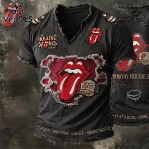 The Rolling Stones Distressed Tongue Lips Rock Band T-Shirt The Rolling Stones Distressed Tongue Lips Rock Band T-Shirt