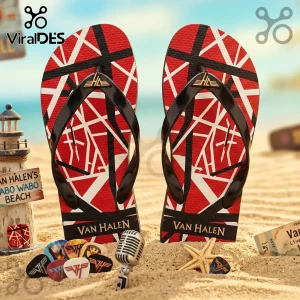 Van Halen Eddie EVH Frankenstein Guitar Stripes Summer Flip-flops