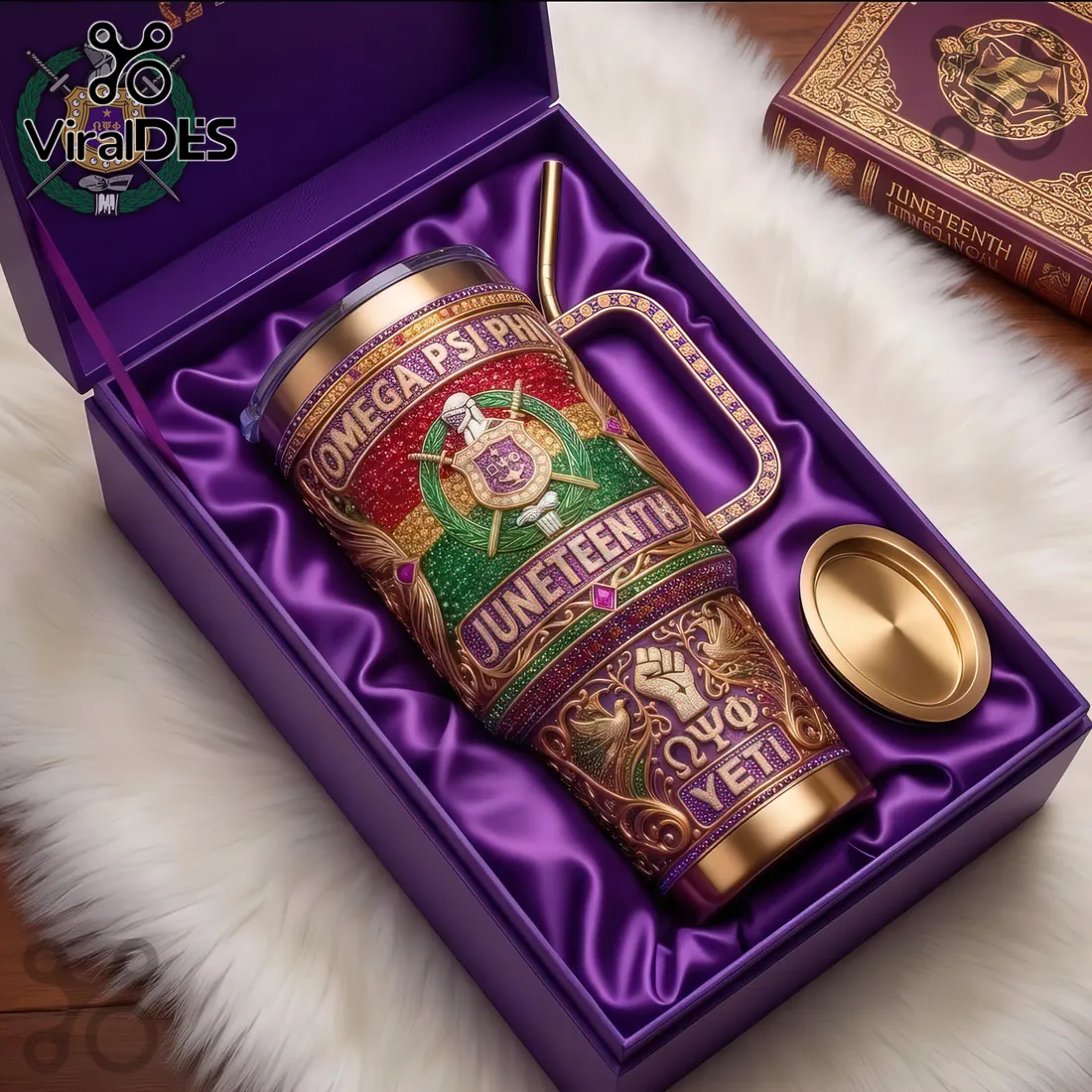 Omega Psi Phi Fraternity Juneteenth Heritage 40oz Handle Tumbler Omega Psi Phi Fraternity Juneteenth Heritage 40oz Handle Tumbler