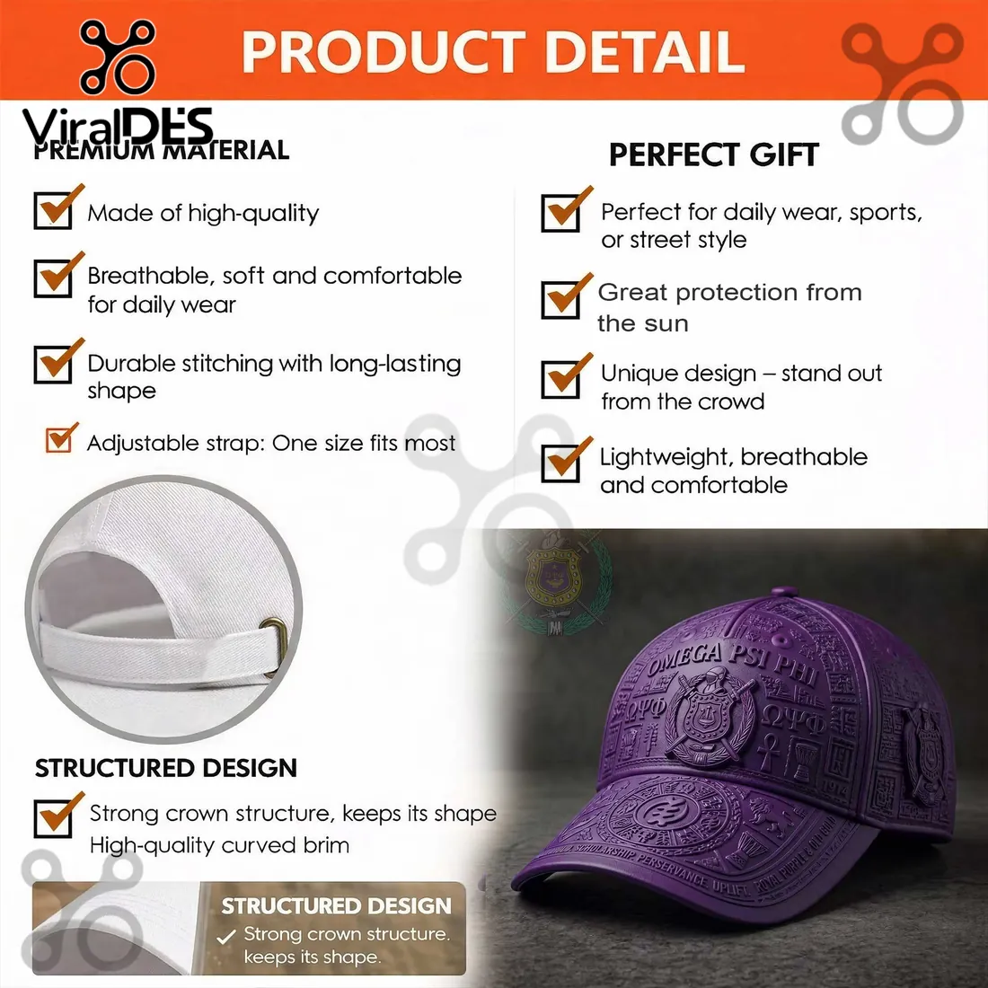 Omega Psi Phi Fraternity Royal Purple Baseball Cap 2026 Omega Psi Phi Fraternity Royal Purple Baseball Cap 2026