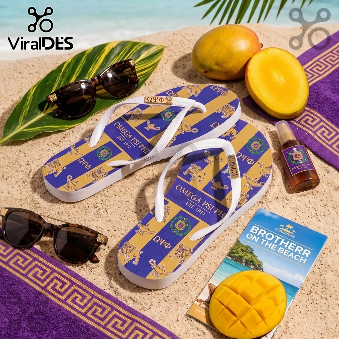 Omega Psi Phi Que Dog Beach Flip Flops Omega Psi Phi Que Dog Beach Flip Flops