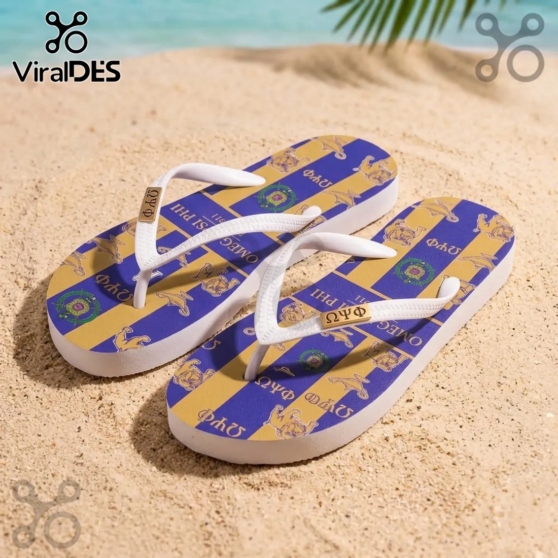 Omega Psi Phi Que Dog Beach Flip Flops Omega Psi Phi Que Dog Beach Flip Flops