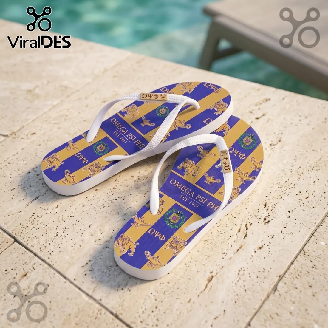 Omega Psi Phi Que Dog Beach Flip Flops Omega Psi Phi Que Dog Beach Flip Flops
