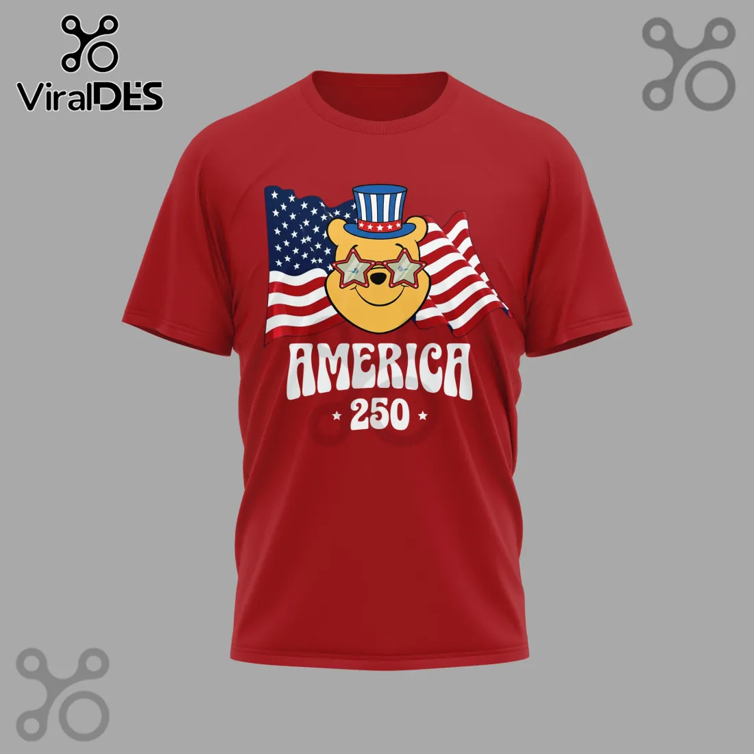 Patriotic Pooh & Friends America 250 Years of Freedom T-Shirt Patriotic Pooh & Friends America 250 Years of Freedom T-Shirt